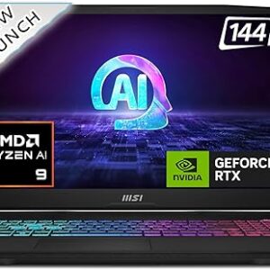 MSI Katana A17 AI, AMD 8th Gen. Ryzen 9 8945HS,Built-in AI, 44CM Laptop(16GB/1TB NVMe SSD/Windows 11 Home/Nvidia GeForce RTX4050, 6GB GDDR6/Black/2.6Kg), B8VE-884IN