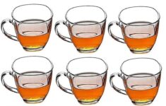 Glass Tea Cup Set of 6 (140 mL) – Heat-Resistant, Lightweight & Durable | Transparent Elegance for Daily Use