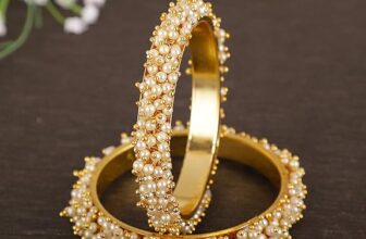 Elegant Traditional Charm – Shining Diva Gold Plated Pearl Bangles