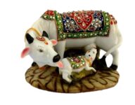 Divine Elegance for Every Space – Ansh Outlet Cow Statue for Home & Office Decorative Polyresin Kamdhenu Statue