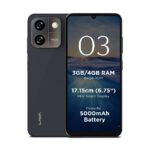 Sleek, Reliable & Budget-Friendly – Lava O3 Glossy Black 4GB RAM, 64GB Storage Smartphone