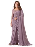 Elegant Charm Redefined – SIRIL Women’s Georgette Embroidery Saree