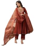 Elegant Comfort Redefined – SIRIL Women’s Rayon Viscose Embroidered Anarkali Kurta with Pant