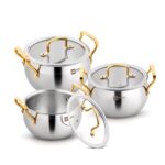 Elegant, Durable & Perfect for Indian Cooking – Bergner BE Essentials TriPly Rice Handi Set