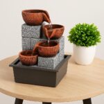 Bring Home Peace and Elegance — Chibro Polyresin Tabletop Indoor Water Fountain for a Serene Living Space