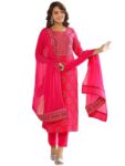 Elegant Everyday Comfort – GoSriKi Women’s Cotton Blend Printed Straight Kurta Set with Pant & Dupatta