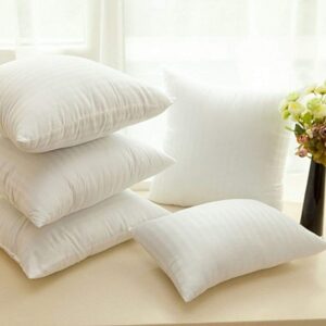 Cloth Fusion Microfiber Cushion 16 inch x 16 inch Filler, Sofa Cushions Set of 5, Durable Sofa Pillow for Home Decor (White)