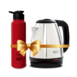 Perfect Combo for Daily Use – Pigeon 1.5L Hot Kettle & Stainless Steel Water Bottle Set – Fast Boil, Stylish & Durable