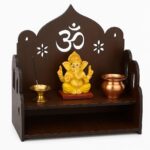 Elegant & Spiritual – Engineered Wood Handcrafted OM Design Pooja Mandir for Home