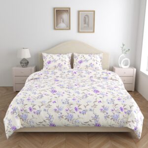 haus & kinder Ultrasoft Microfiber Bedsheet for Double Bed Bedsheets for Queen Size Bed with 2 Pillow Covers Bedding Set Lightweight Breathable Bed Sheet- Nordic Haven, Multicolor, 90 TC