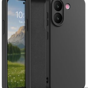 Hupshy Liquid Silicone Back Cover Case for vivo V60e 5G, | Soft Micro-Fibre Lining Inside | Camera Protection Bump | Shockproof Back Cover Case for vivo V60e 5G (Silicone, Black)