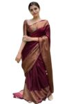 Elegant Grace Redefined – C J Enterprise Women’s Soft Pure Kanjivaram Silk Saree is a Must-Have for Every Wardrobe