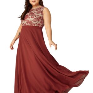 Miss Chase A+ Women's Boat Neck Sleeveless Self Design Lace Overlaid Regular Dress