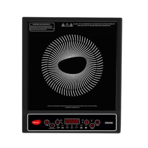 Pigeon by Stovekraft Cruise 1800 watt Induction Cooktop With Crystal Glass,7 Segments LED Display, Auto Switch Off - Black