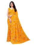 Elegant & Lightweight Beauty – SIRIL Women’s Floral Printed Georgette Saree Perfect for Every Occasion