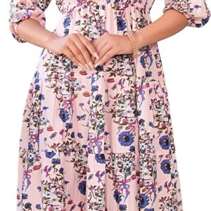 Yash Gallery Women's Rayon Floral Printed Tiered Style Maxi Dress