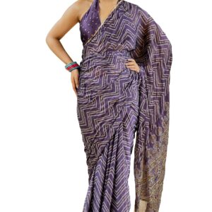 MIRCHI FASHION Women Ready to Wear Chiffon Georgette Saree with Blouse Piece | Readymade 1 Minute Sarees | Pre Draped Sari